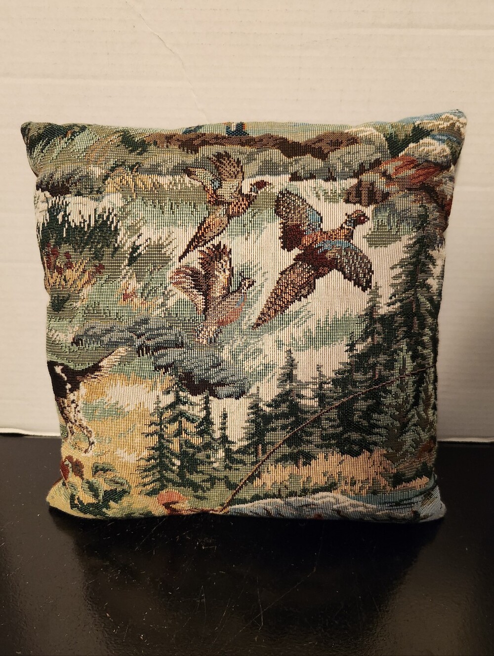 Tapestry Pillow Fisher Man & Ducks